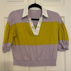 kate spade stripe polo knit tee